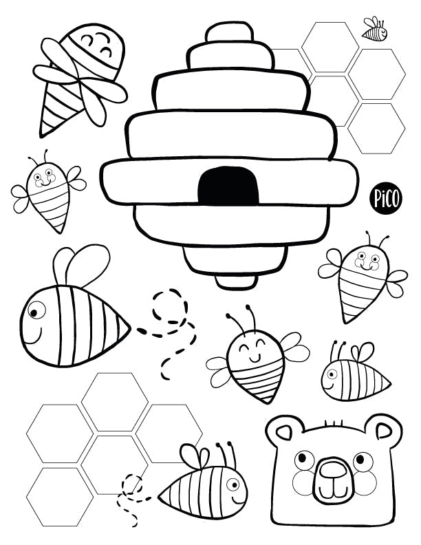 Coloriage à imprimer gratuit PDF - Les abeilles