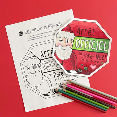 Coloriage à imprimer gratuit PDF - Arrêt du Père-Noël