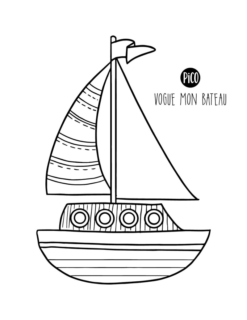 Coloriage à imprimer gratuit PDF - Le bateau