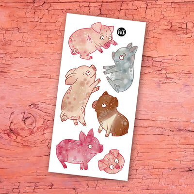 lot promotionnel de 6 tatouages thématique animal ainsi que 4 autocollants produit au québec par pico tatouages temporaires / promotional lot of 6 animal themed tattoos as well as 4 stickers produced in Quebec by pico temporary tattoos