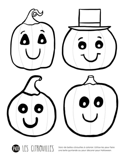 Coloriage à imprimer gratuit PDF - Les jolies citrouilles