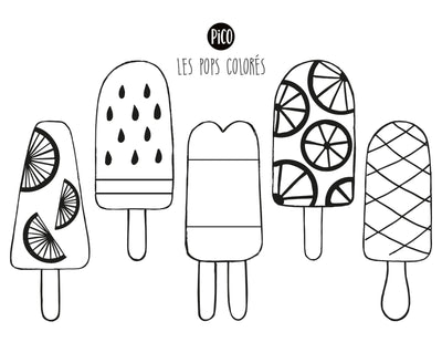 Coloriage à imprimer gratuit PDF - Les Popsicles